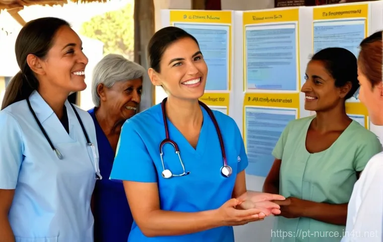 간호사로서의 사회적 기여 - **Prompt:** A compassionate Portuguese community health nurse, female, in her 30s, with a warm smile...