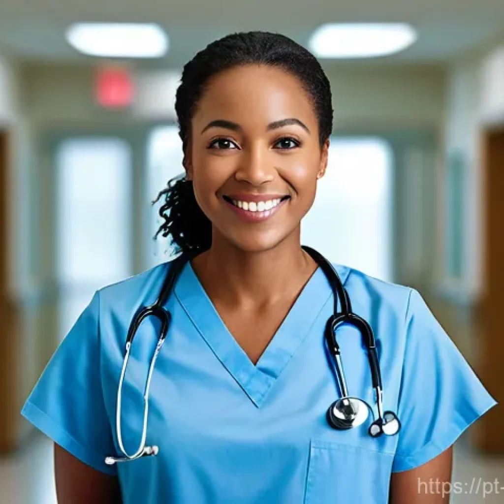 간호사 면허 갱신 절차 - **Prompt:** A diverse female nurse, mid-30s, with a friendly and professional demeanor, wearing clea...