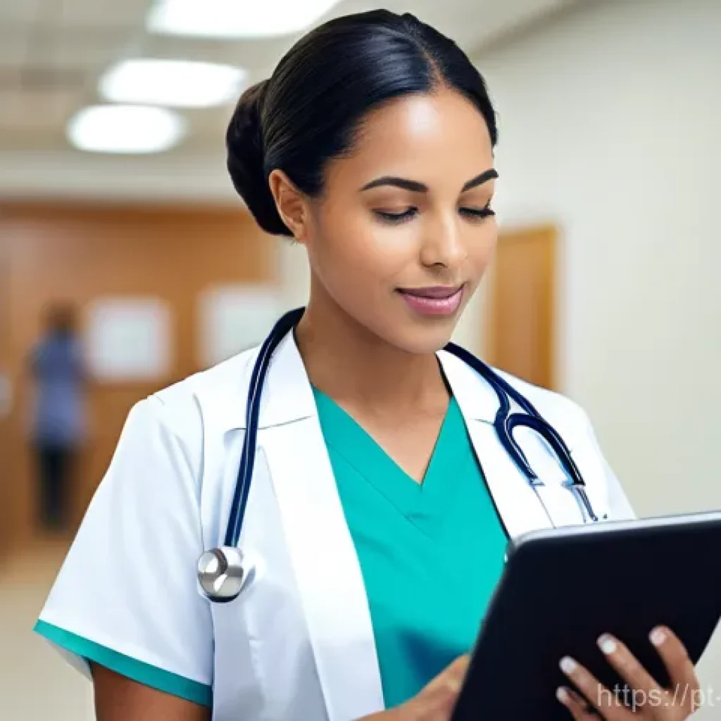 간호사의 직무 분석 및 향상 전략 - **Prompt:** A compassionate female nurse, with features suggesting Portuguese or Brazilian heritage,...