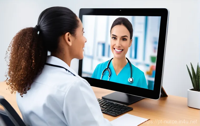 간호사의 직무 분석 및 향상 전략 - **Prompt:** A female nurse, appearing to be of Portuguese or Brazilian background, is engaged in a m...