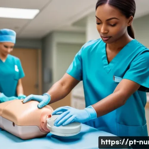 Home 30 간호사의 심폐소생술 CPR 교육 - A professional nurse in a modern hospital emergency room performing high-quality CPR on an adult pat...