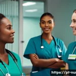 Home 16 간호사 동료 간의 갈등 해결법 - A diverse team of nurses in a busy Brazilian hospital ward, showcasing a mix of personalities and co...
